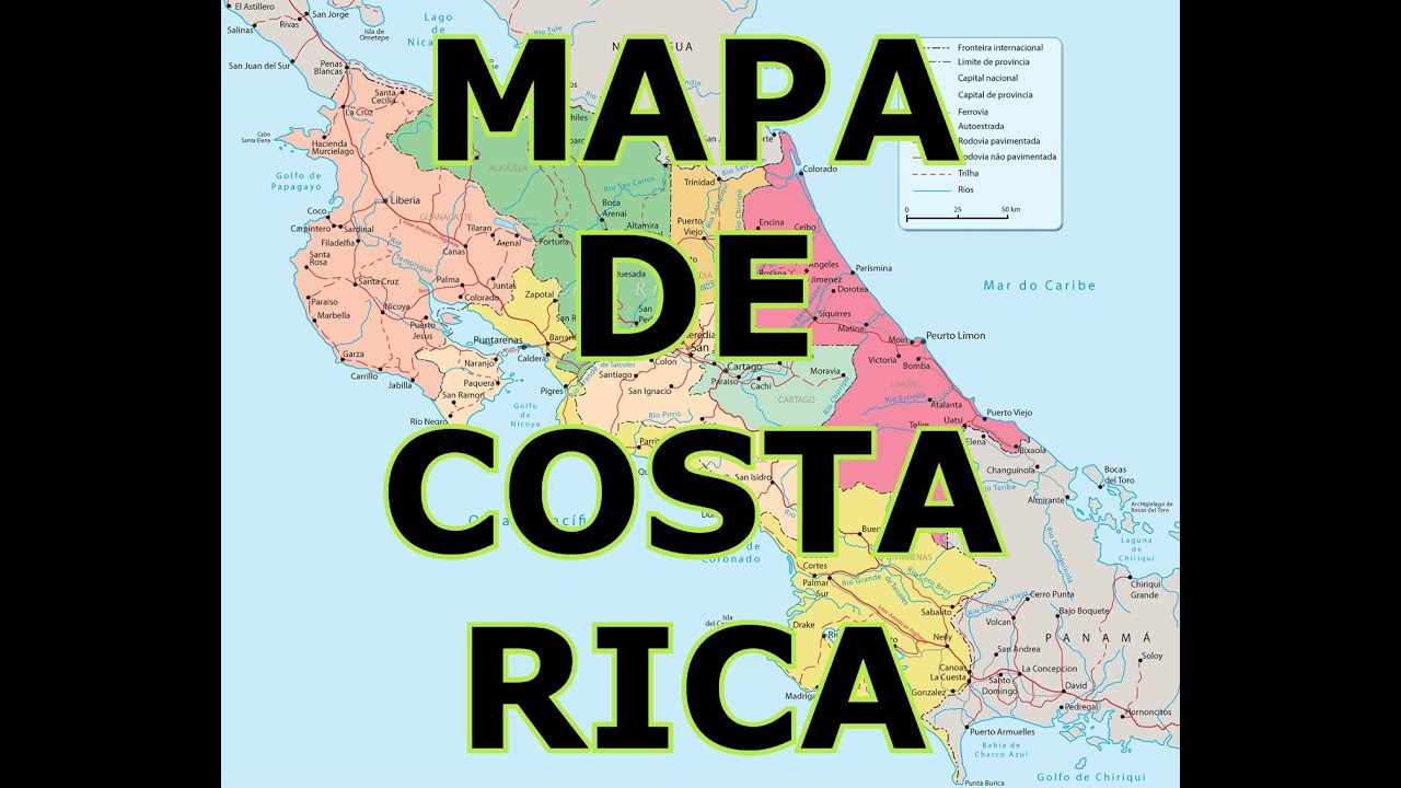 mapa de costa rica con nombres