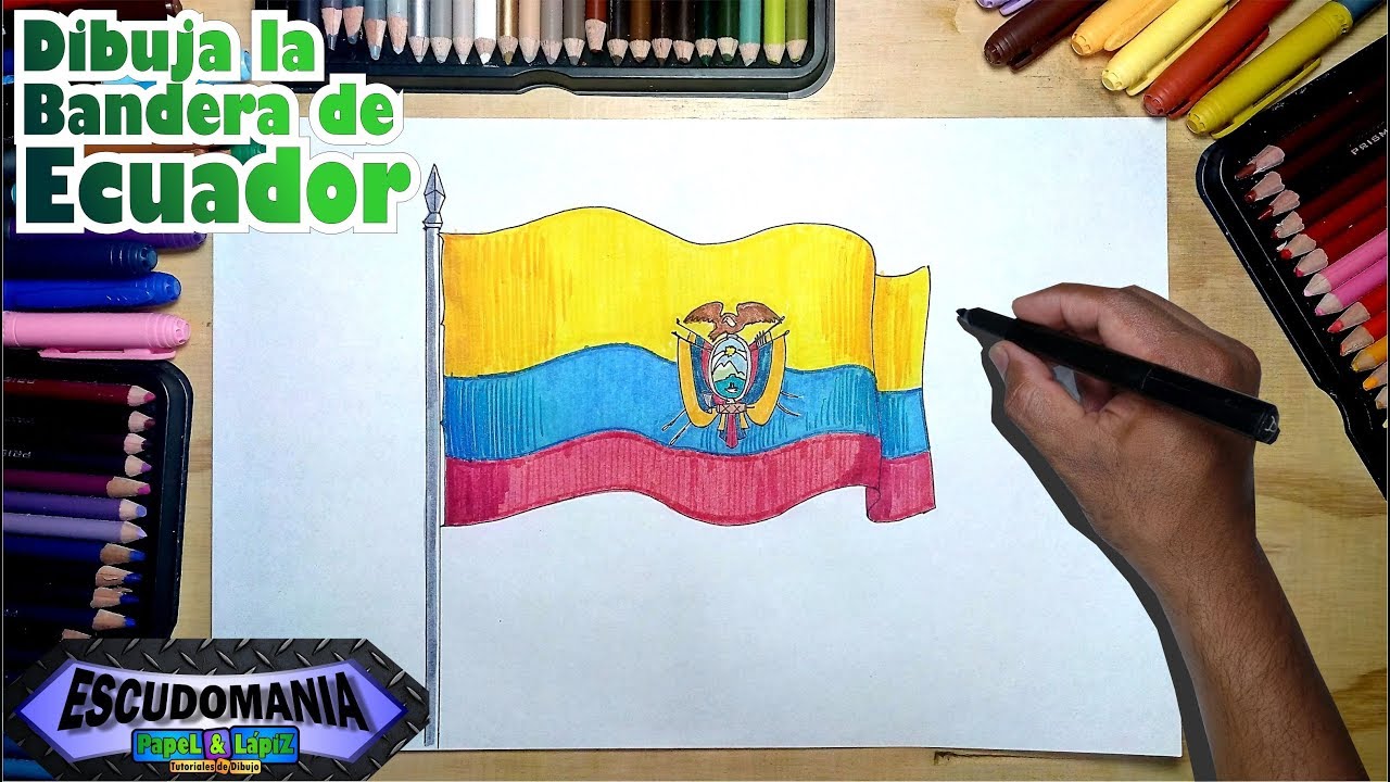 dibujo de la bandera del ecuador para pintar
