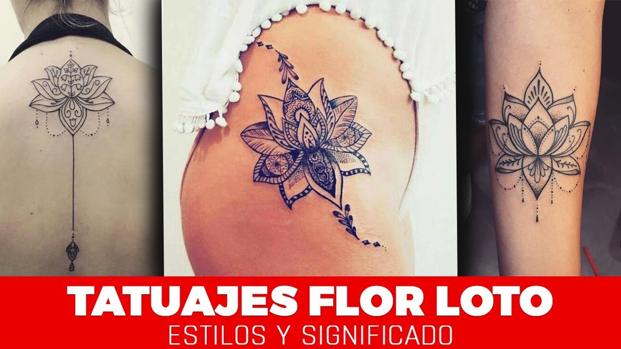 tatuajes de flor de loto en la pierna