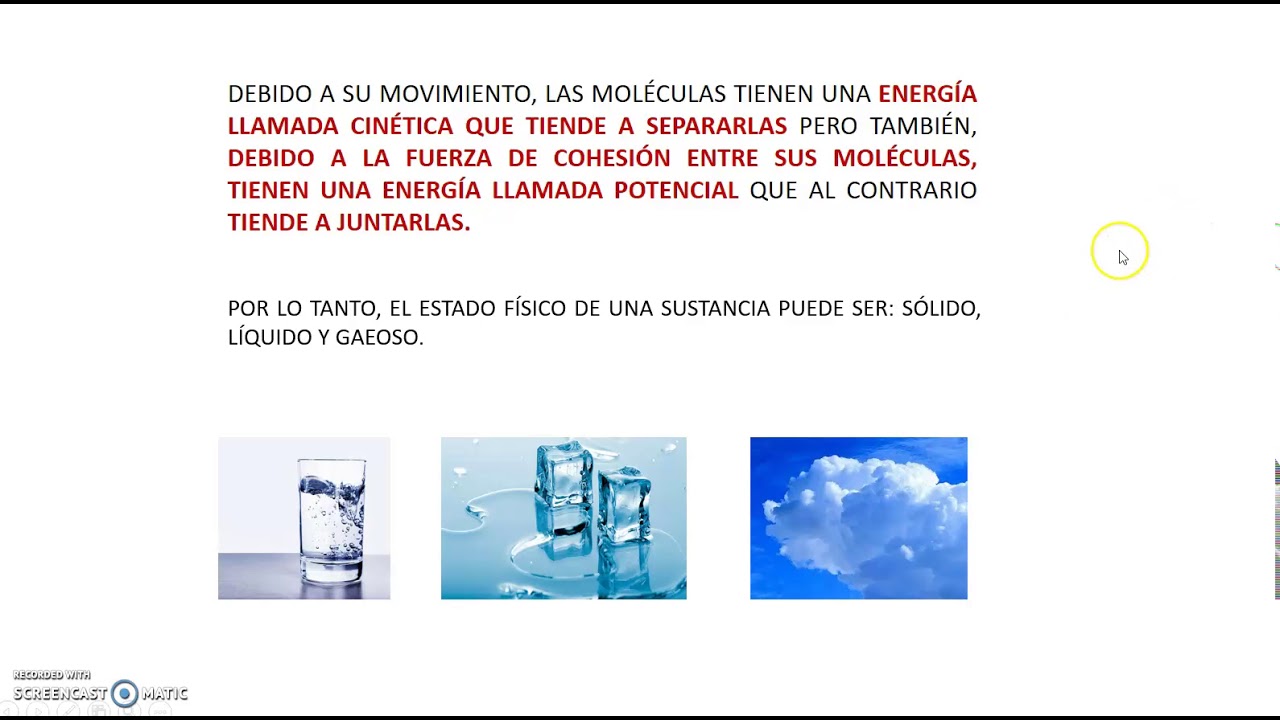 estructura molecular de los estados de la materia