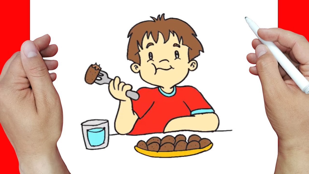 dibujos de familias comiendo para colorear