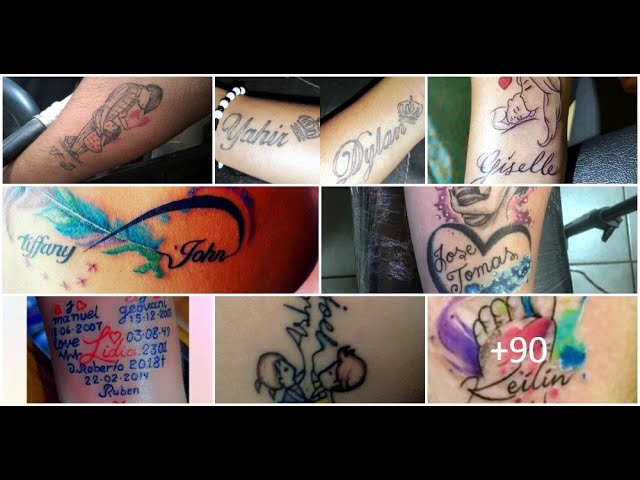 tatuajes pequeños con nombres de hijos
