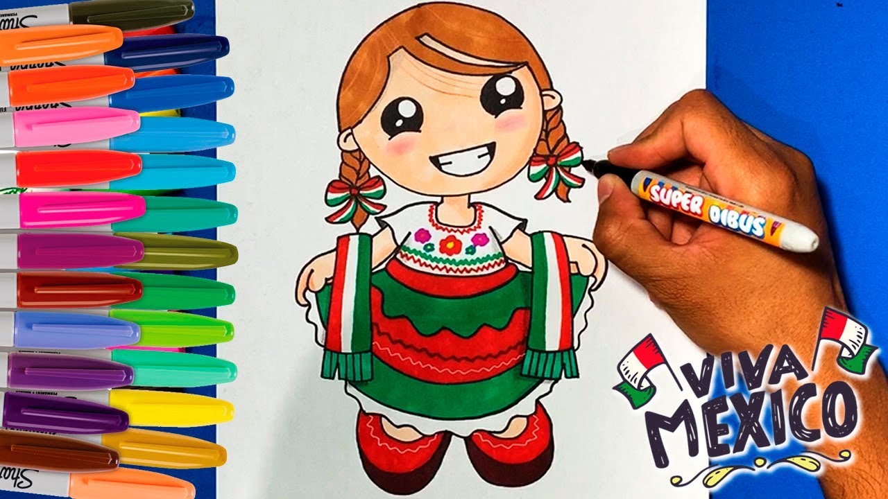 tradiciones de mexico dibujos para colorear