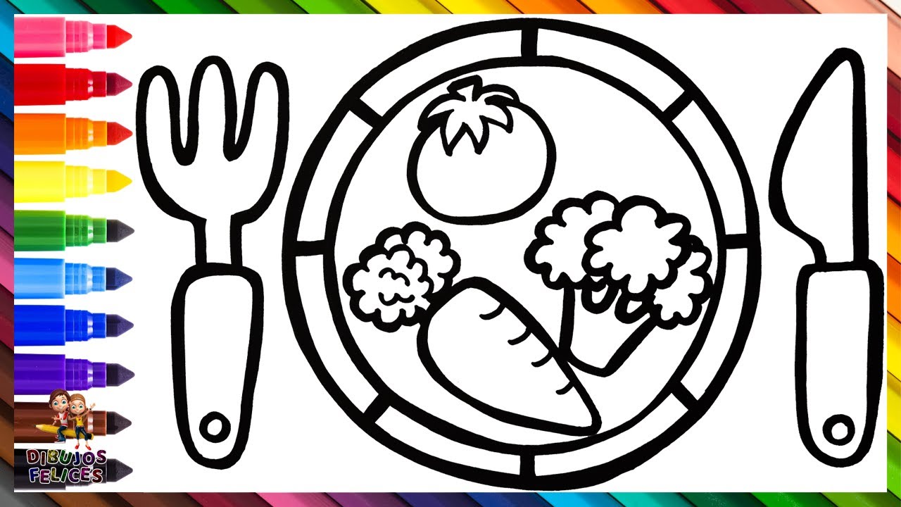 dibujo para colorear de un plato