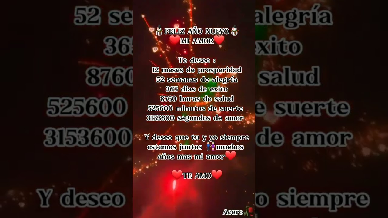 carta de fin de año para mi amor