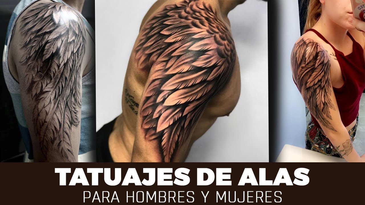 hombre tatuajes de alas en el brazo
