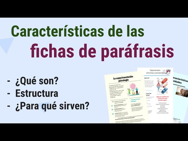 características de las fichas de paráfrasis