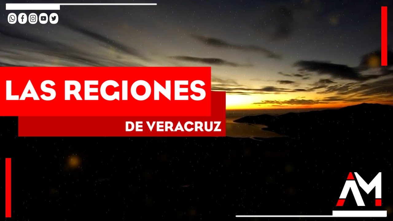 mapa con las diferentes regiones de veracruz